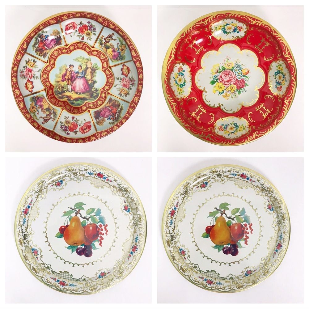 Vintage Daher Decorated Ware Metal Serving Dishes